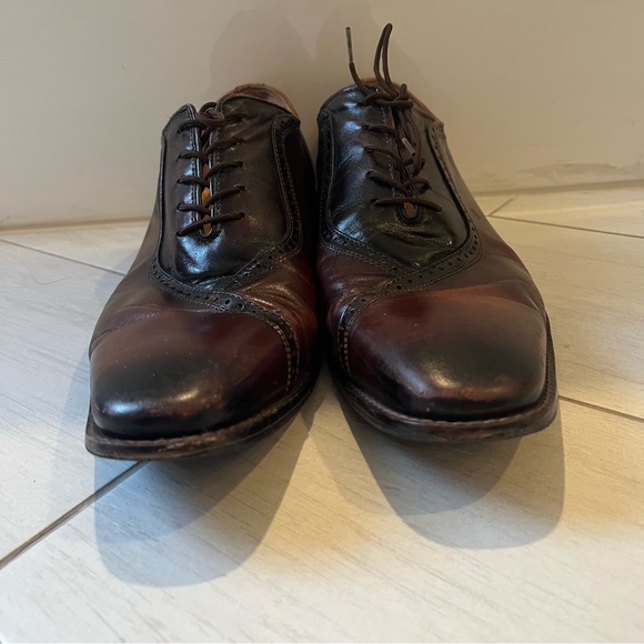 Fortune from Liberty 913 Men’s Sz 12 Brown All Leather Lace Up Oxfords Shoes - Picture 3 of 8